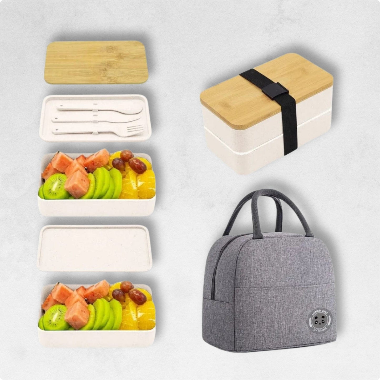 Bento Japonais Blanc Empilable