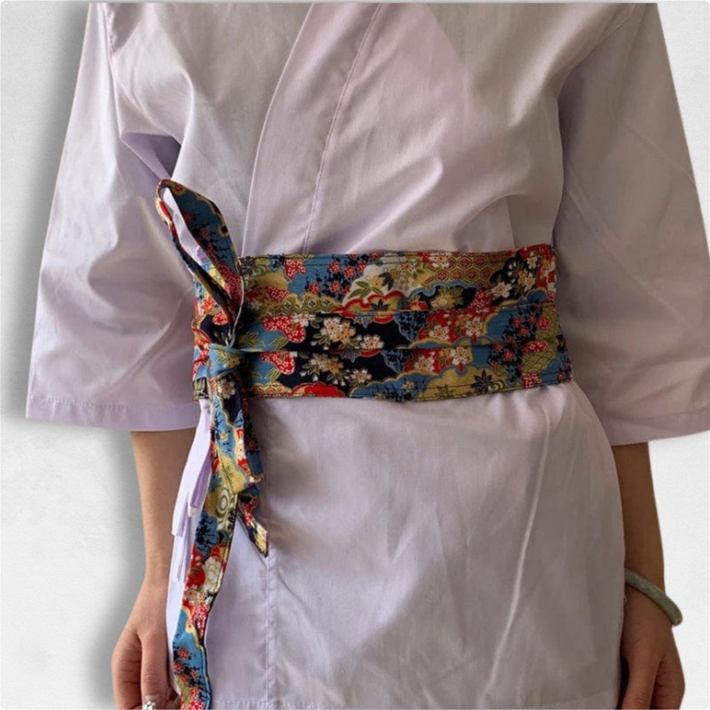 Ceinture Obi à Motif Fleur