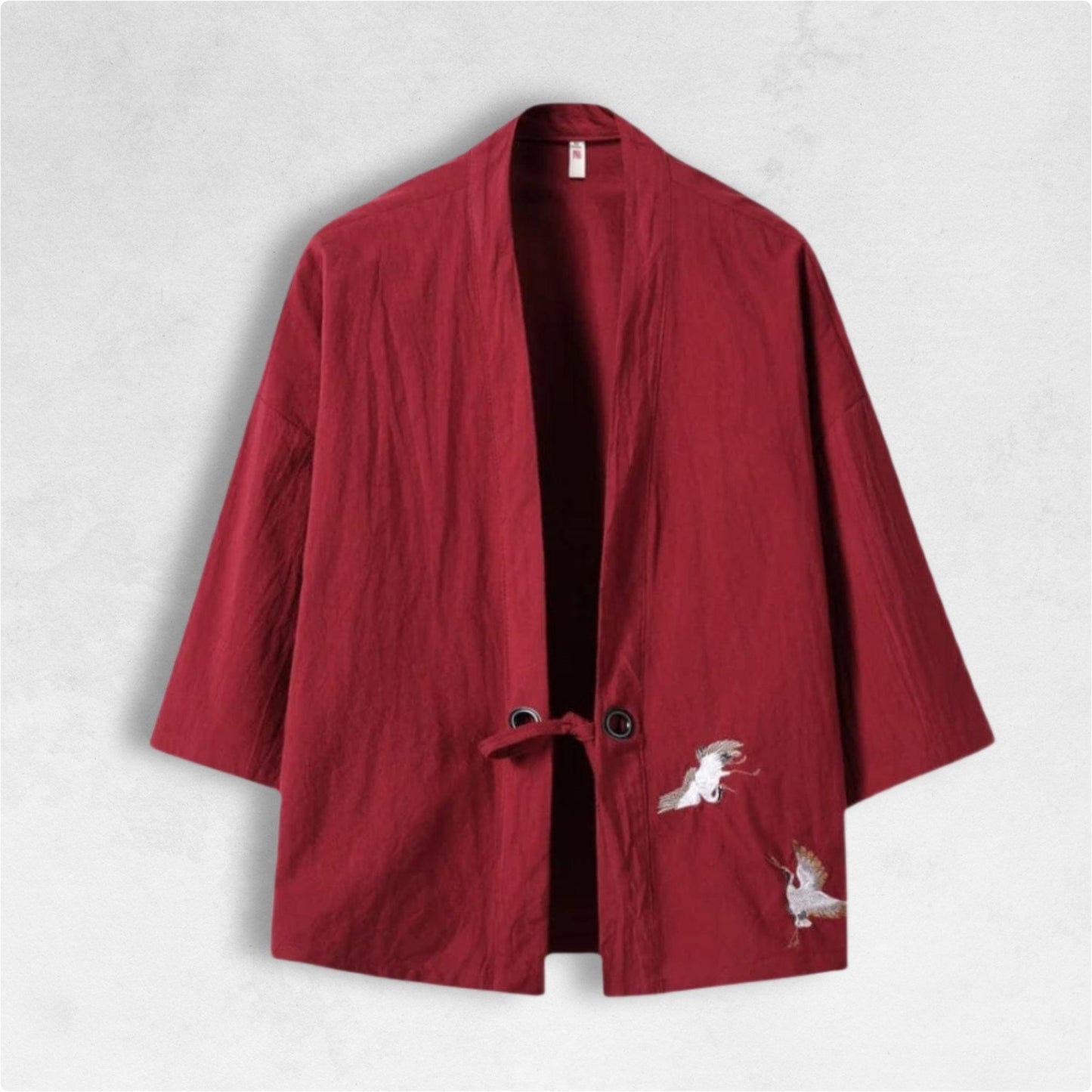 Haori Rouge Motif Ailettes