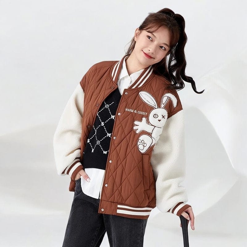 Manteau Japonais Marron à Manches Blanches