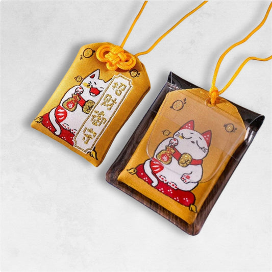 Omamori Orange Maneki Neko | Prier La Richesse