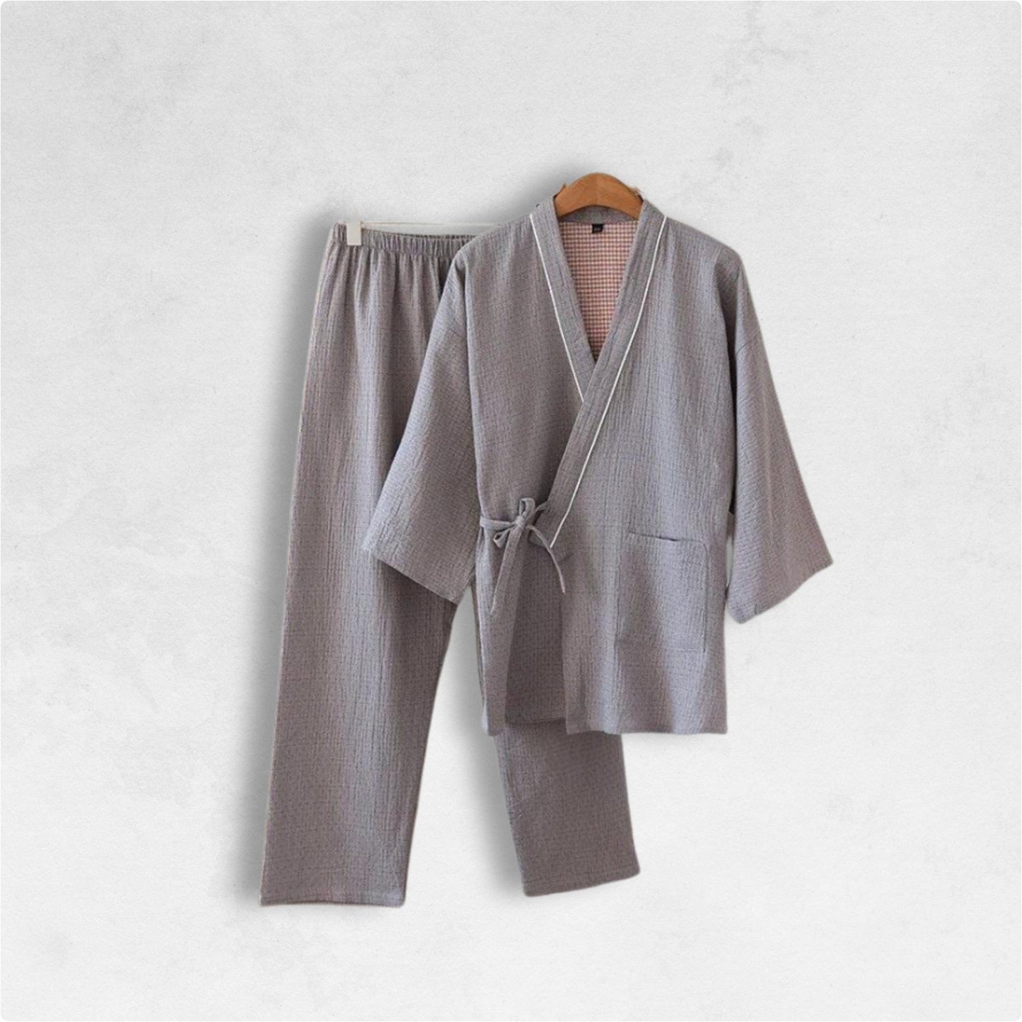 Pyjama Kimono Gris Perle