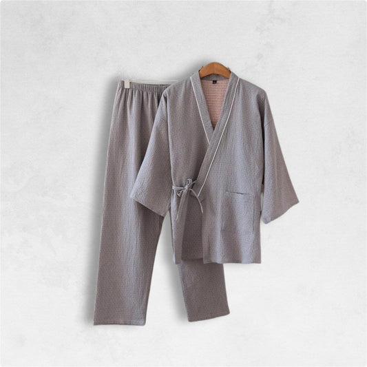 Pyjama Kimono Gris Perle