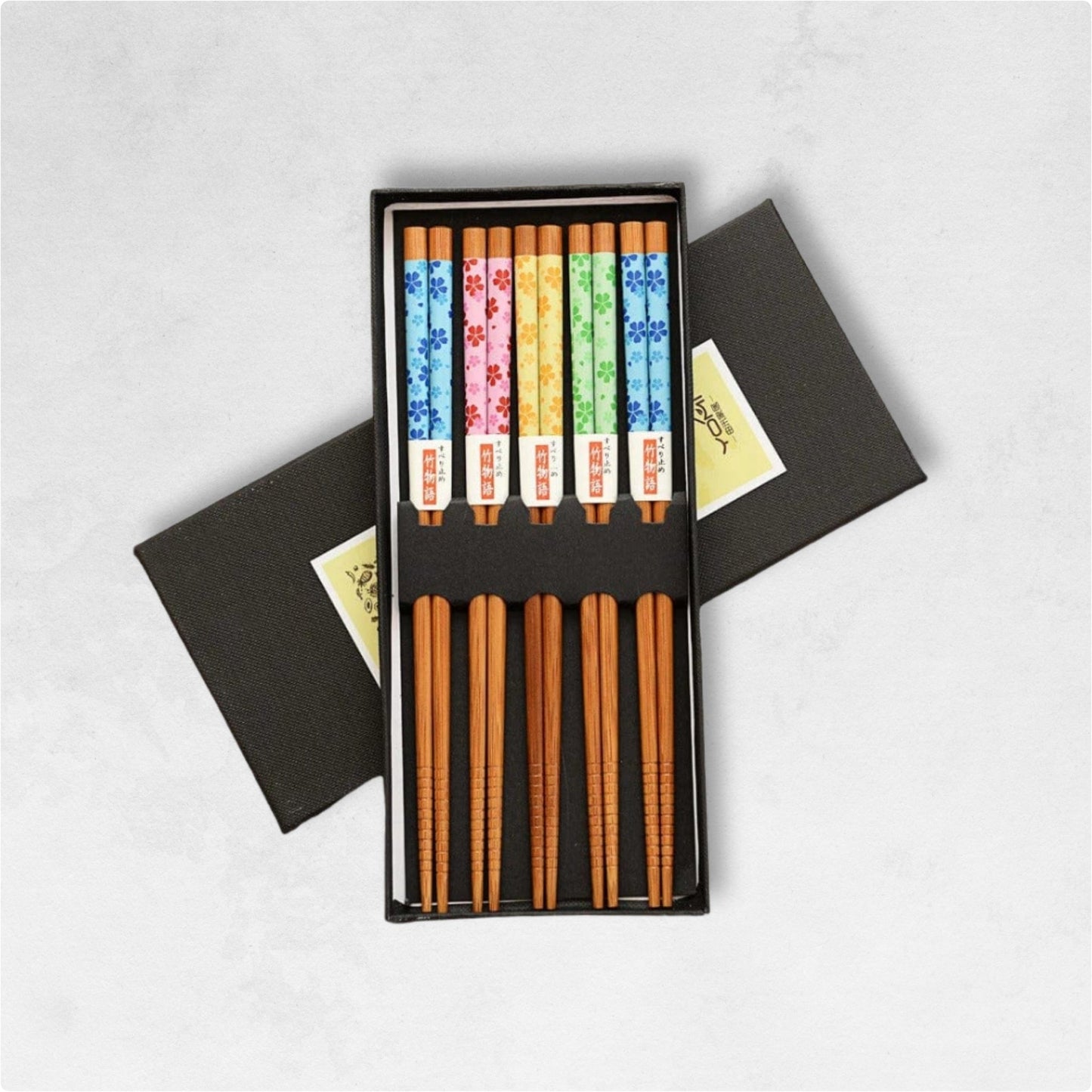 Set de 5 Baguette Japonaise Motif Floral