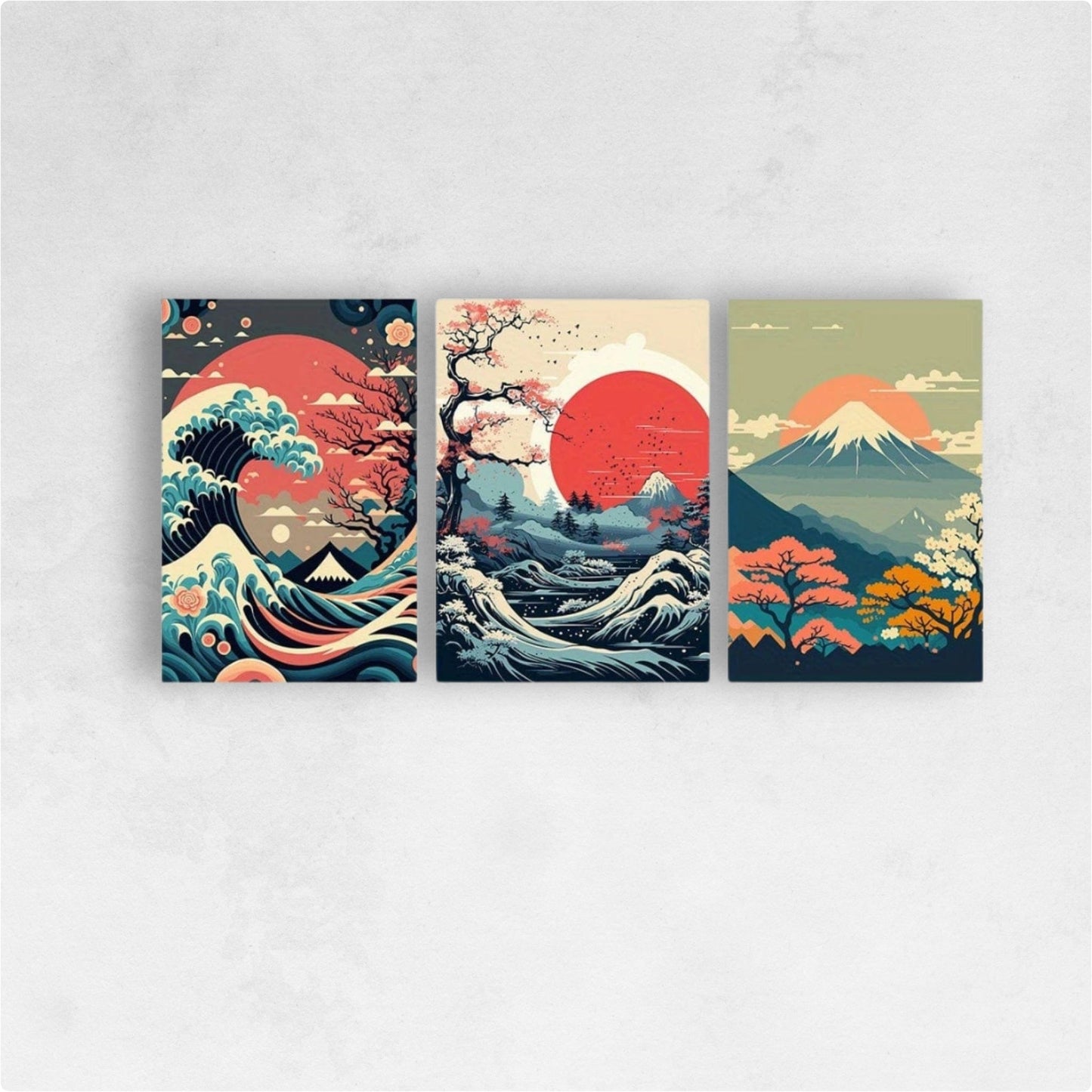 Tableau Japonais Paysage | Lot de 3