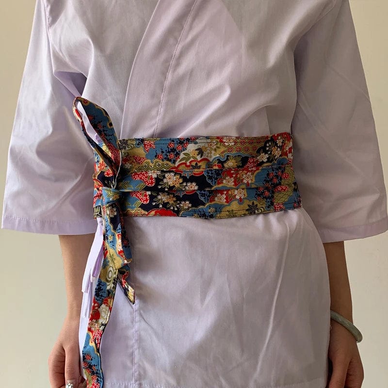 Ceinture Obi à Motif Fleur