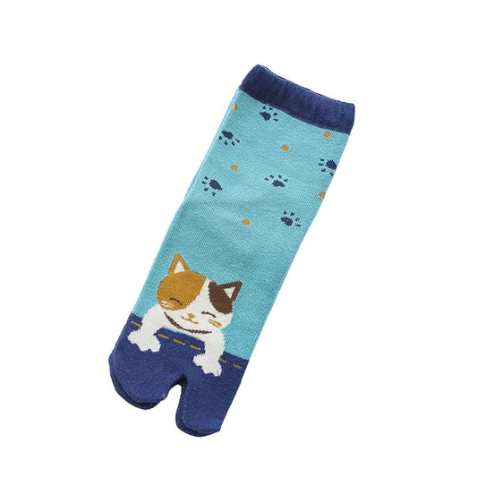 Chaussettes Tabi Bleu Chat