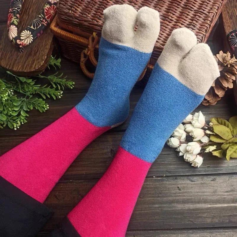 Chaussettes Tabi Rose Bleu