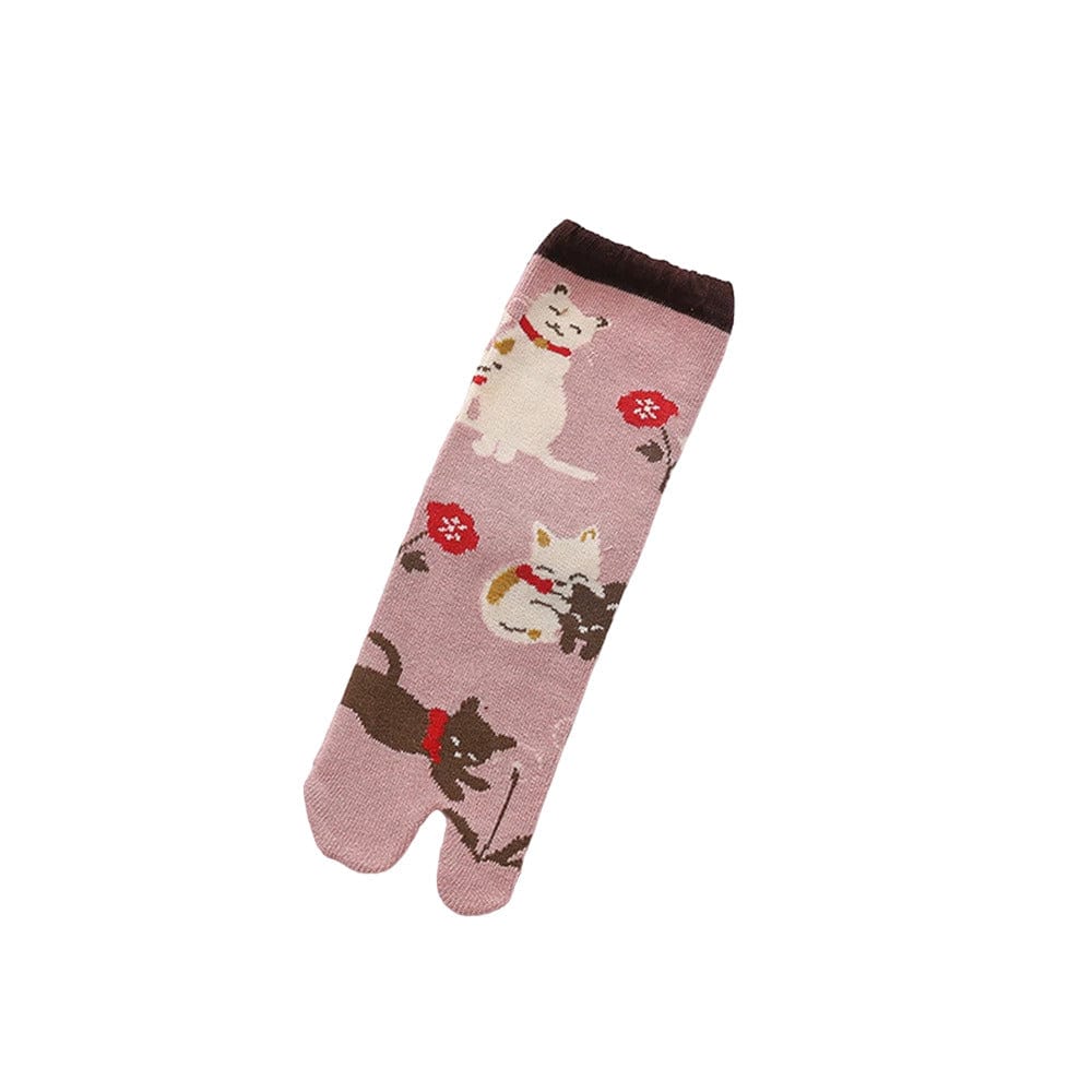 Chaussettes Tabi Rose Chat