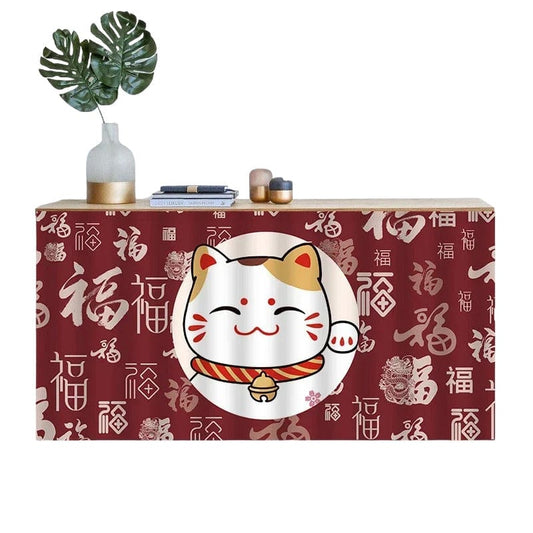 Grand Rideau Rouge Maneki Neko