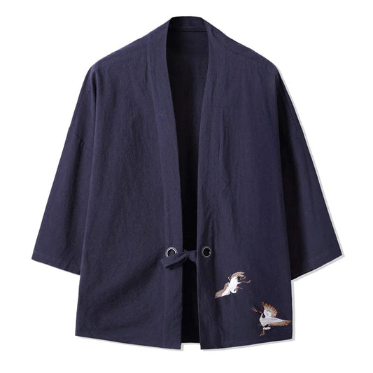 Haori Bleu Marine Motif Ailettes