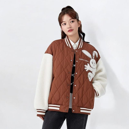 Manteau Japonais Marron à Manches Blanches