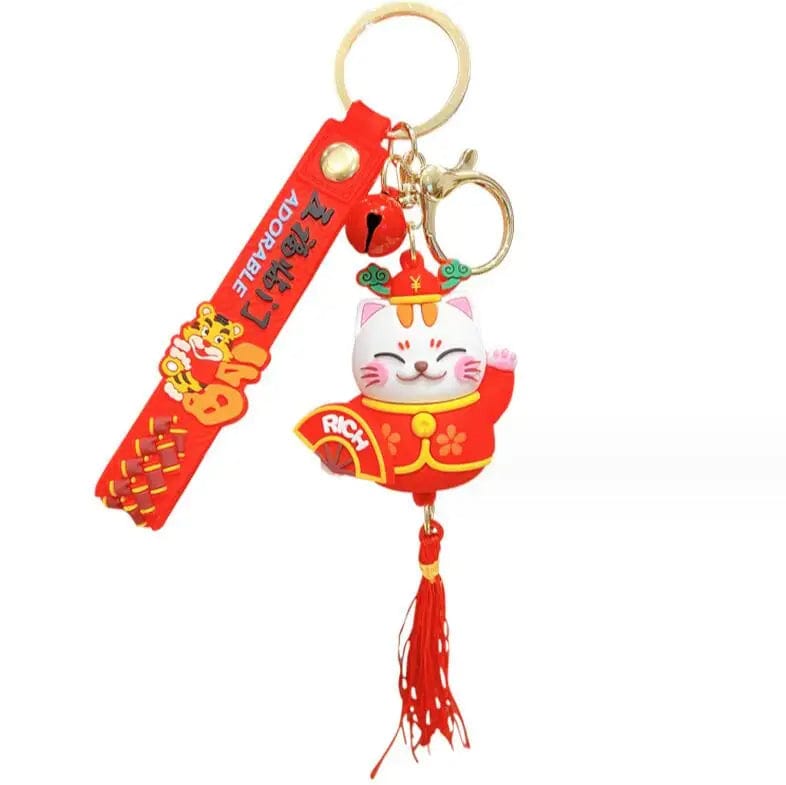 Porte Cle Maneki Neko Eventail